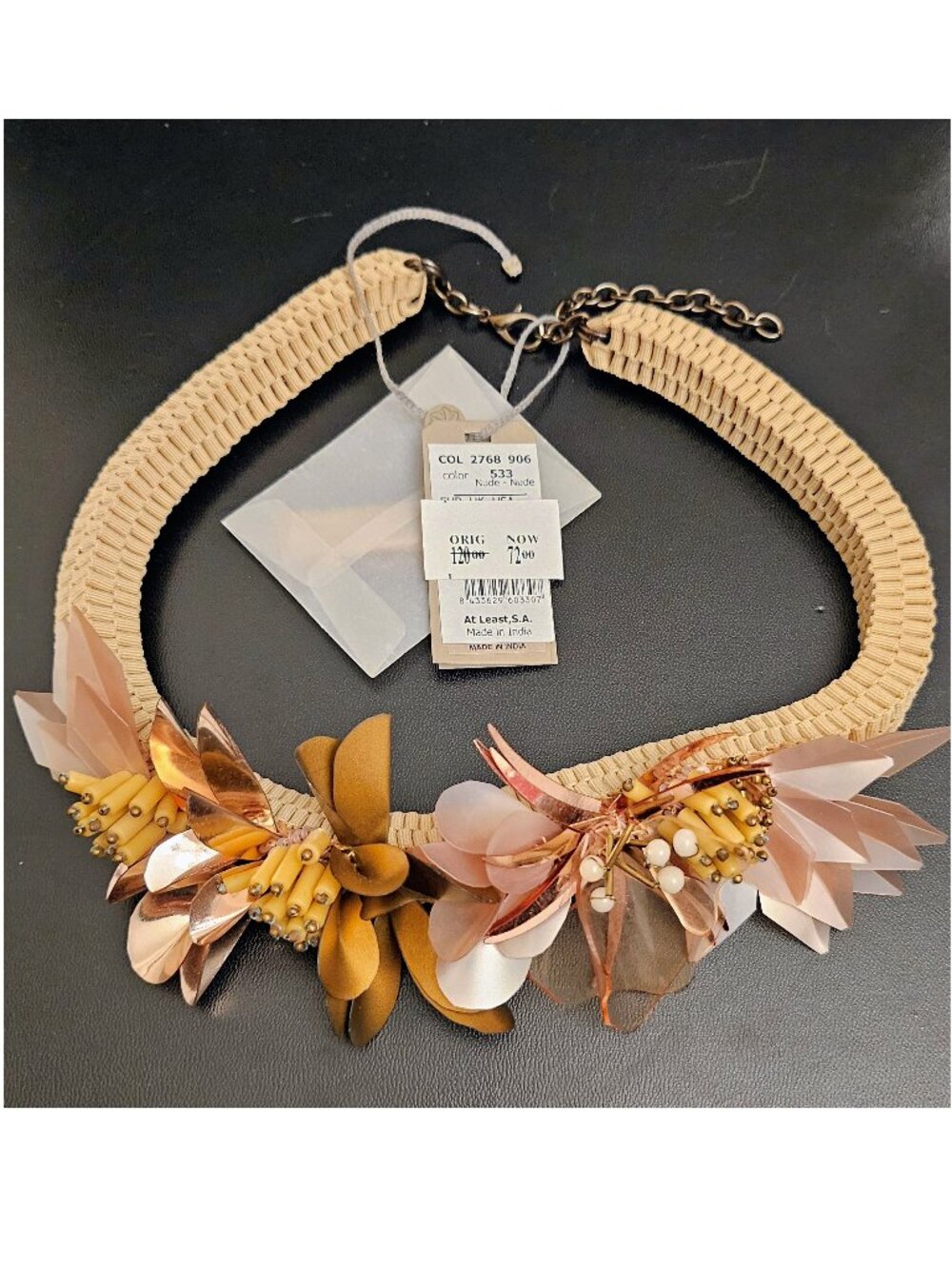 💯 Hoss Intropia Woven Floral Statement Necklace 💯 - Picture 2 of 11